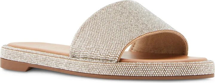 Madden Girl Addiie Rhinestone Platform Slide Sandals