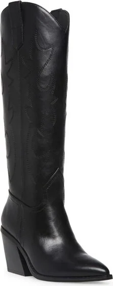 Madden Girl Arizona pull-on tall shaft western boot - Black Pari, Size: