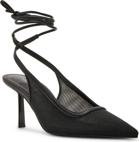 Madden Girl Brigitte Pointed-Toe Lace-Up Pumps - - WINE MESH