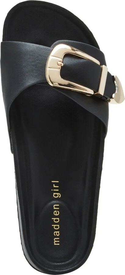 Madden Girl Brookk Buckled Footbed Slide Flat Sandals - Image 4