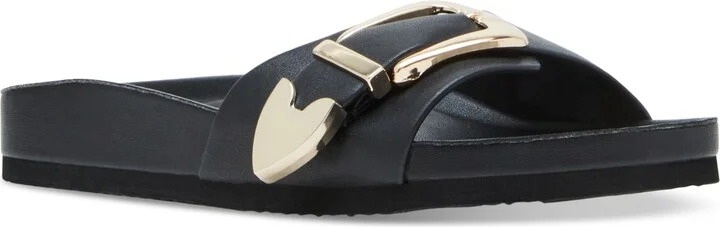 Madden Girl Brookk Buckled Footbed Slide Flat Sandals