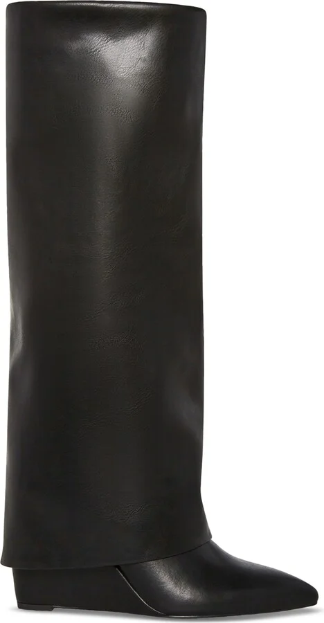 Madden Girl Evander Wide-Calf Fold-Over Cuffed Knee High Wedge Dress Boots - Image 6