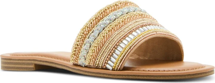 Madden Girl Friendship Embellished Slide Flat Sandals
