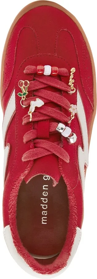Madden Girl Giia-c Charms Lace-Up Low-Top Sneakers - Red/White Multi - Image 4