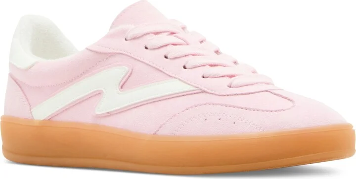 Madden Girl Giia Lace-Up Low-Top Sneakers - Light Pink/White Multi