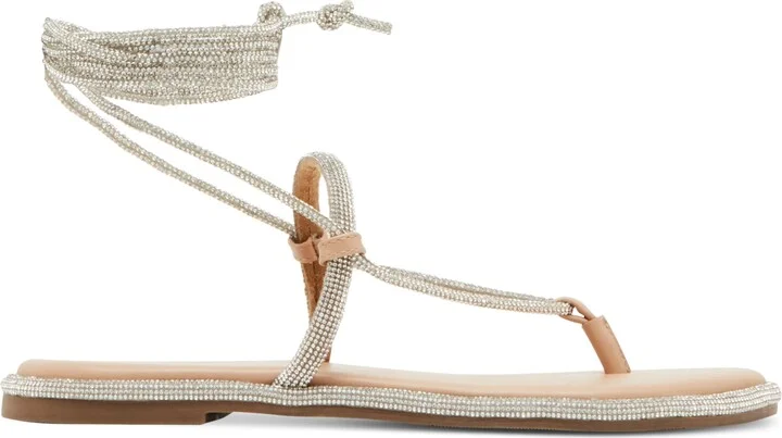 Madden Girl Glam Rhinestone Lace-Up Flat Sandals - Image 2