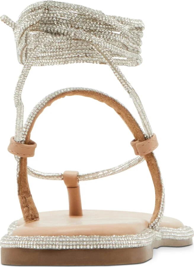 Madden Girl Glam Rhinestone Lace-Up Flat Sandals - Image 3