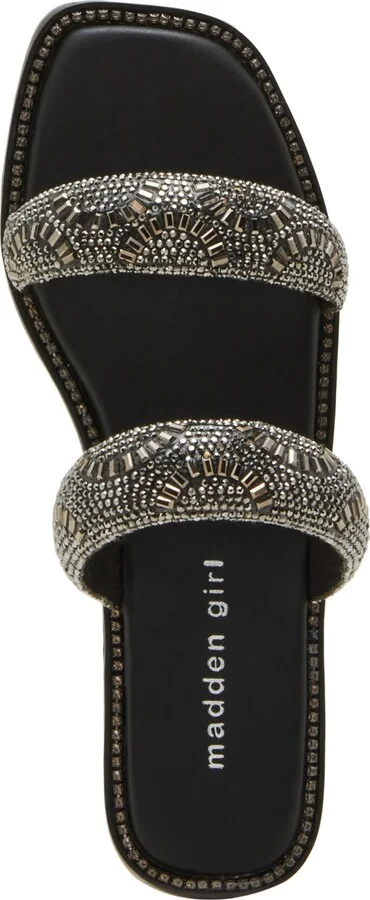 Madden Girl Partly Rhinestone Two-Band Slide Sandals - Image 4