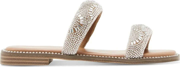 Madden Girl Partly Rhinestone Two-Band Slide Sandals - Image 6