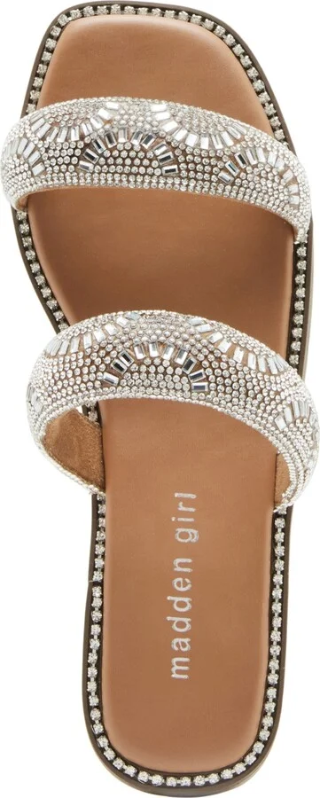 Madden Girl Partly Rhinestone Two-Band Slide Sandals - Image 8