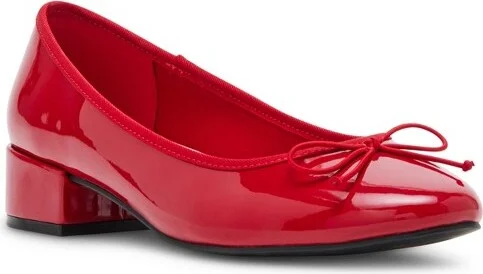 Madden Girl Twirley Block-Heel Bow Flats - - RED PAT - Image 2