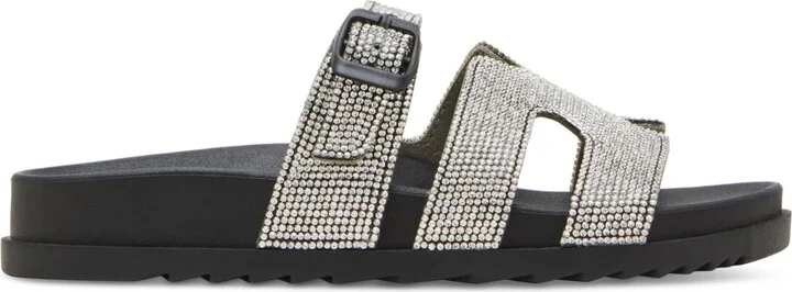 Madden Girl Women's Darling Rhinestone Embellished Footbed Slide Sandals - Blush/Rhinestone - Image 6