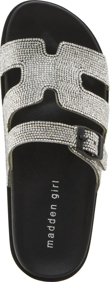 Madden Girl Women's Darling Rhinestone Embellished Footbed Slide Sandals - Blush/Rhinestone - Image 8