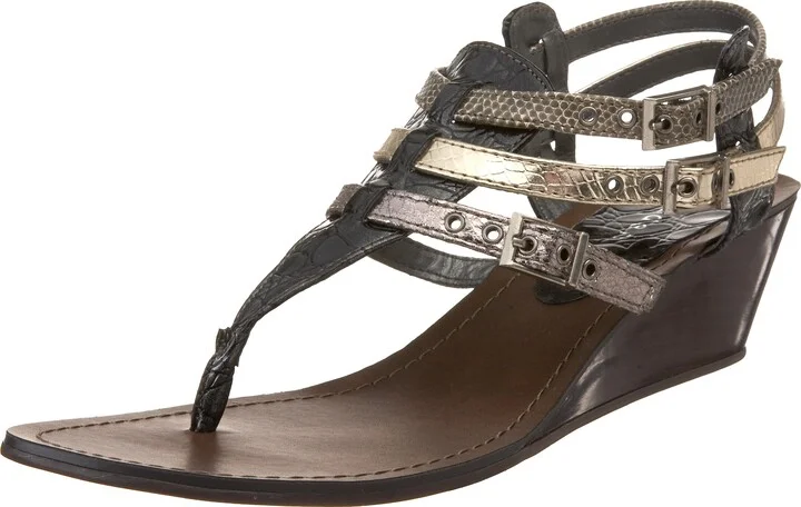 Madden Girl Women's Whizz Low Wedge T-Strap Sandal
