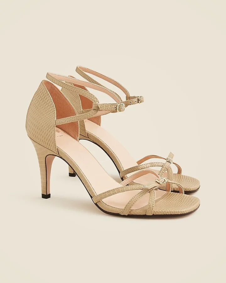 Made-in-Italy cage-toe heels in lizard-embossed leather - Image 2