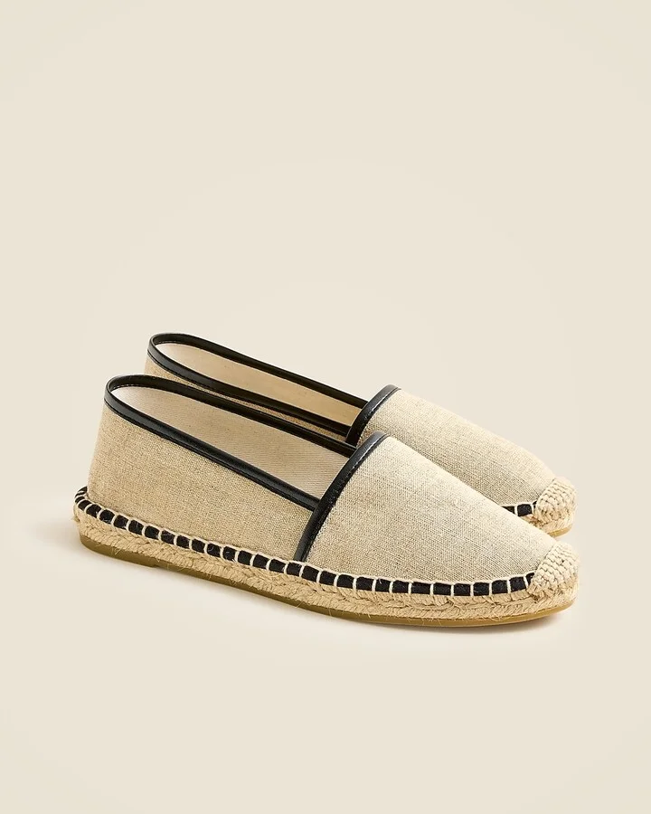 Made-in-Spain espadrille flats in linen blend - Image 2