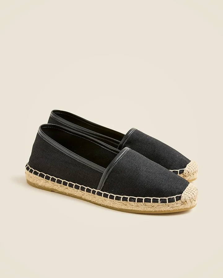 Made-in-Spain espadrille flats in linen blend