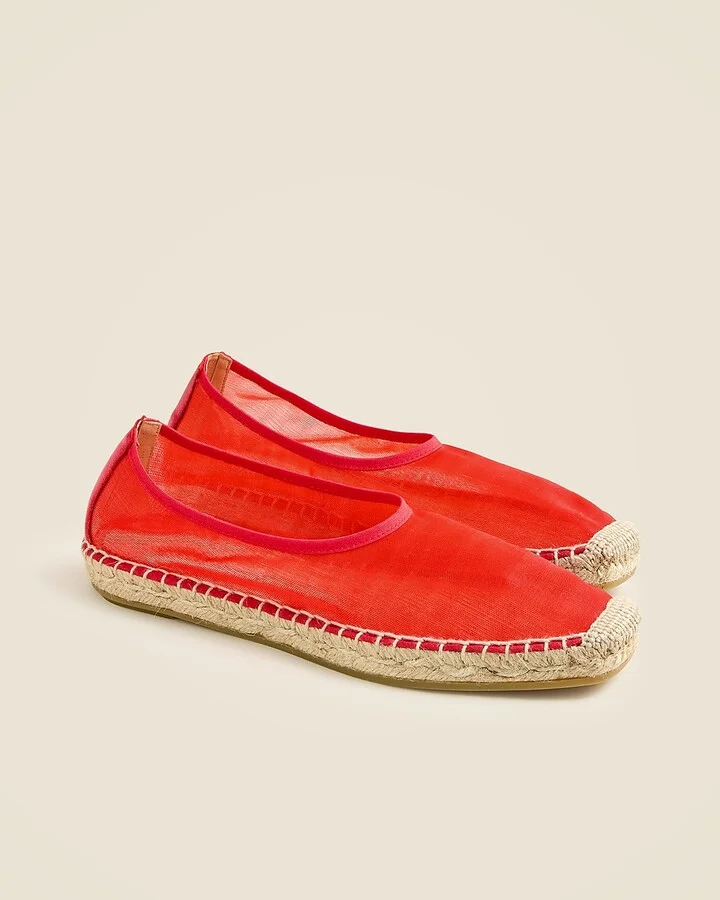 Made-in-Spain espadrille flats in mesh