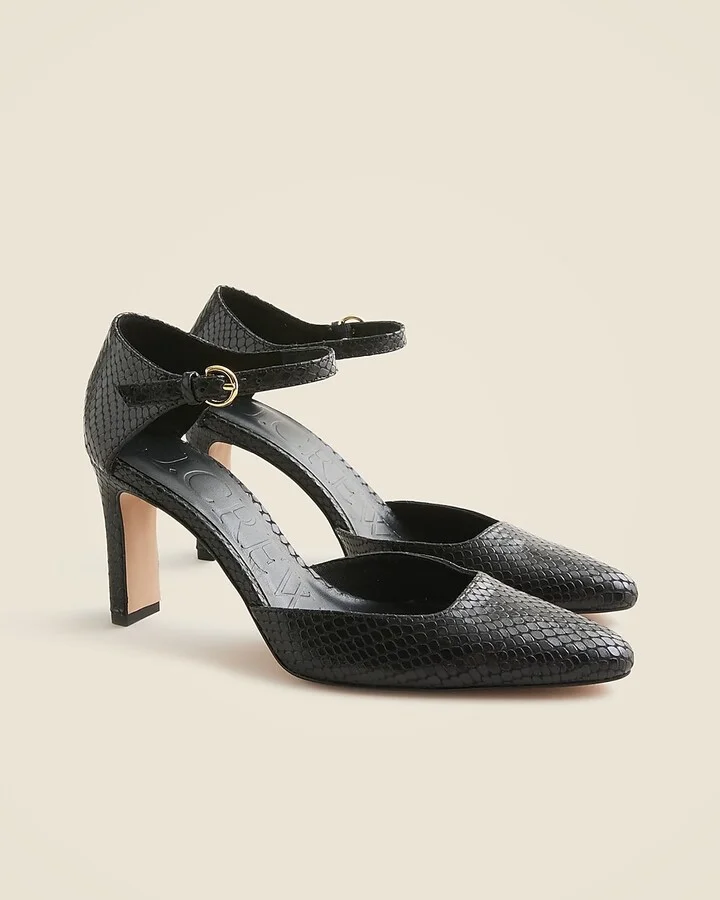 Made-in-Spain Jules pumps in snake-embossed leather