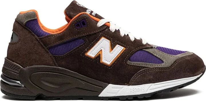 Made in USA 990v2 "Brown/Orange/Purple" sneakers