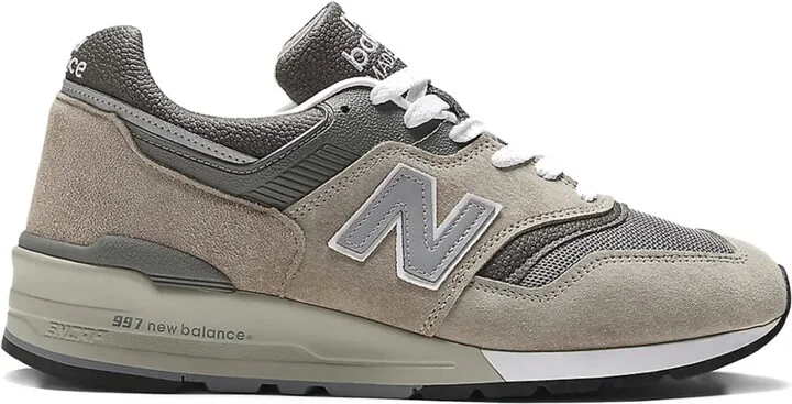 Made in USA 997 mesh-panelled suede sneakers