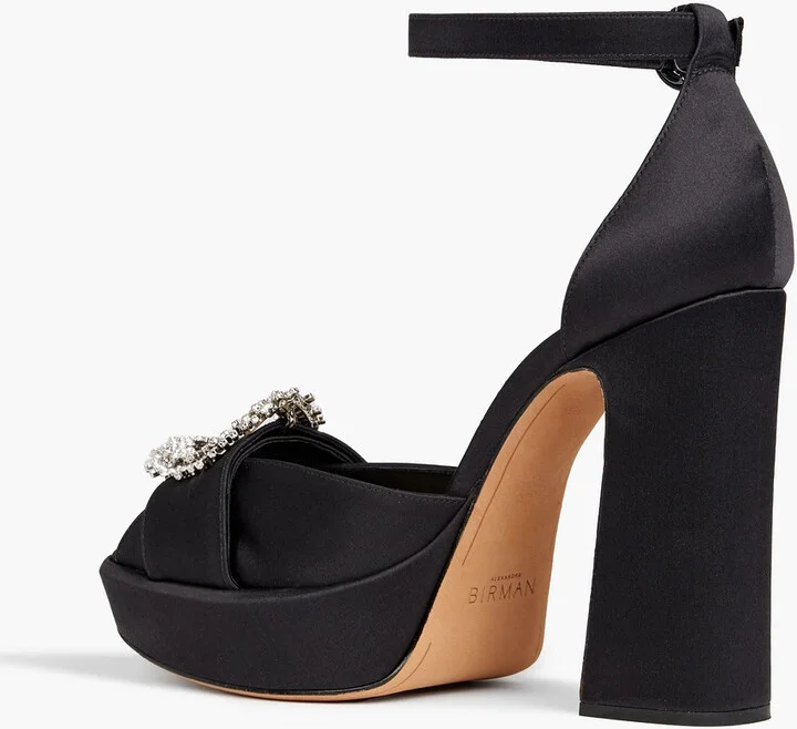 Madelina 120 crystal-embellished satin platform sandals - Image 3