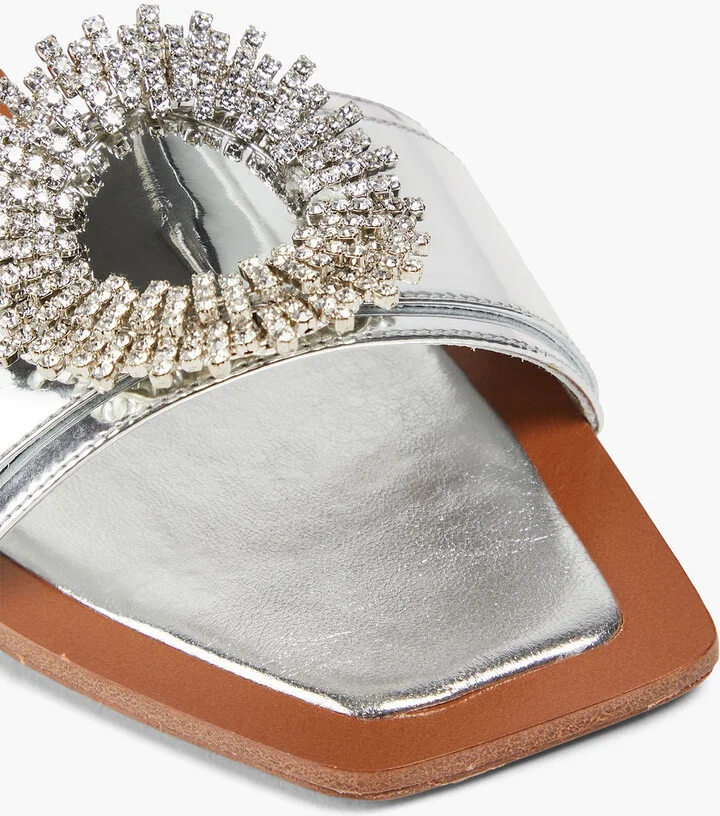 Madelina Summer embellished mirrored-leather sandals - Image 4