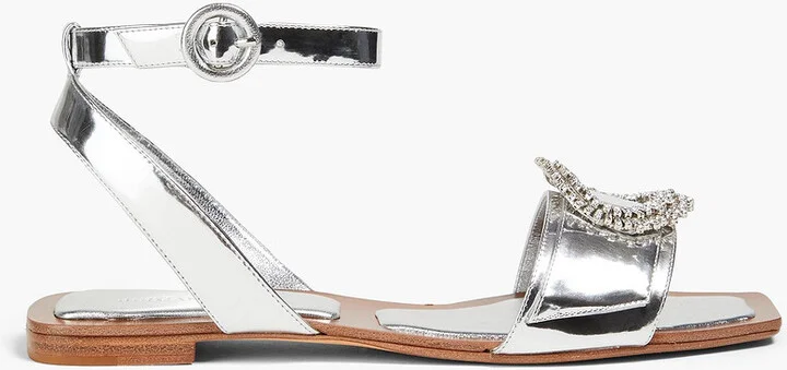 Madelina Summer embellished mirrored-leather sandals