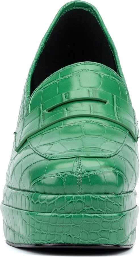 Madelyn Croc Embossed Platform Loafer Pump - Wide Width - Image 2