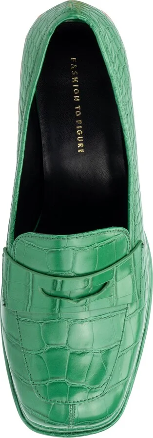 Madelyn Croc Embossed Platform Loafer Pump - Wide Width - Image 5