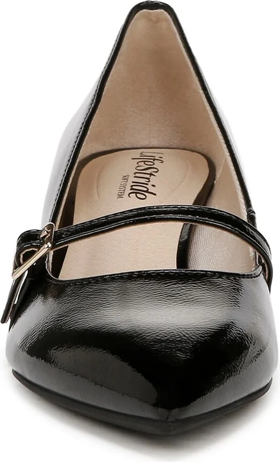 Madelyn Mary Jane Pointed Toe Kitten Heel Pump - Image 4