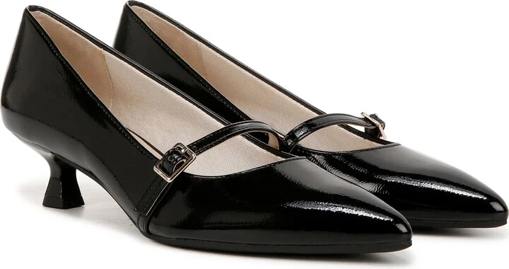 Madelyn Mary Jane Pointed Toe Kitten Heel Pump - Image 9