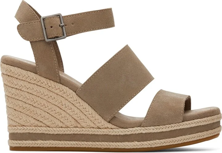Madelyn Taupe Suede Wedge Sandal