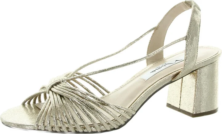 MADELYN Womens Glitter Leather Block Heels