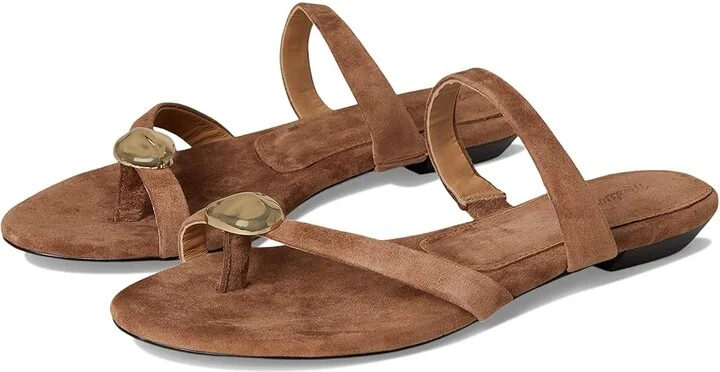 Madewell Cera Hardware Thong Women's Wedge Shoes Aged Cognac : 6.5 M, Leather