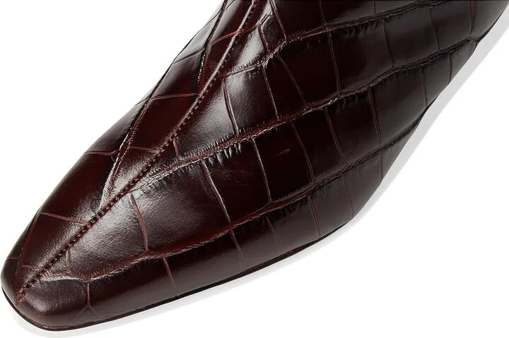 Madewell Dorchester Dimes Tall Boot - Croc Women's Boots Chocolate Raisin : 5 M, Leather - Image 2