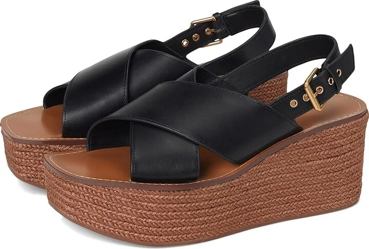 Madewell Gabriella Sandals (Flatform) Women's Dress Sandals True Black : 10 M, Leather
