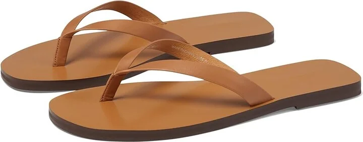 Madewell Greene Thong Slide Women's Sandals Desert Camel : 10 M, Leather/Rubber