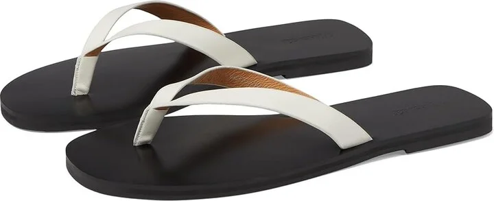 Madewell Greene Thong Slide Women's Sandals White Pebble : 10 M, Leather/Rubber