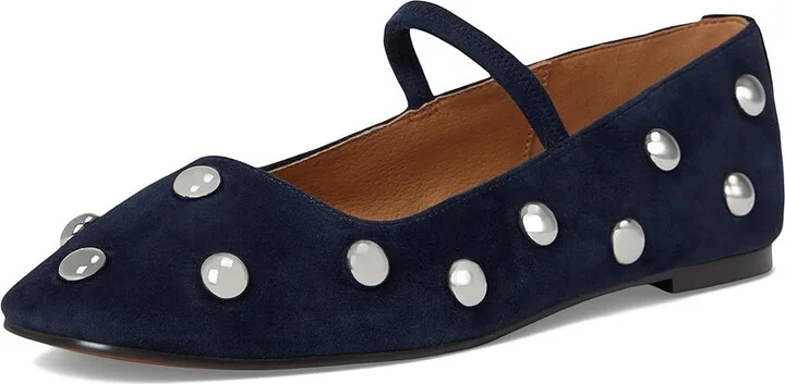 Madewell Greta Elastic Mary Jane - Dome Stud Women's Shoes Deep Indigo : 6.5 M, Leather - Image 5