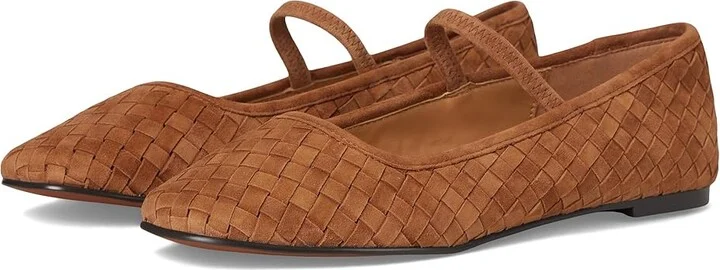 Madewell Greta Elastic Mary Jane High Women's Heels Warm Hickory : 6.5 M, Leather/Suede