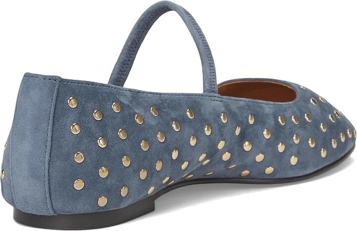 Madewell Greta Elastic Mary Jane - Suede W Stud Women's Flat Shoes Basalt Blue : 6.5 M - Image 4