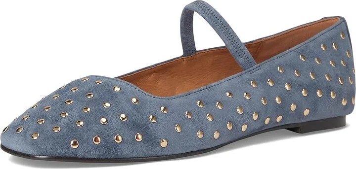 Madewell Greta Elastic Mary Jane - Suede W Stud Women's Flat Shoes Basalt Blue : 6.5 M - Image 5