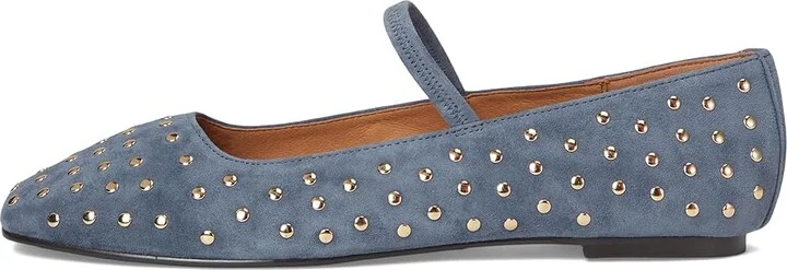 Madewell Greta Elastic Mary Jane - Suede W Stud Women's Flat Shoes Basalt Blue : 6.5 M - Image 6