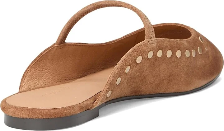 Madewell Greta Mule - Suede Studded Women's Flat Shoes Aged Cognac : 6 M, Leather - Image 4