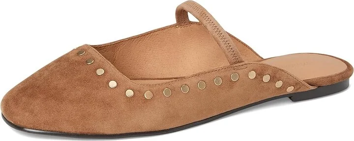 Madewell Greta Mule - Suede Studded Women's Flat Shoes Aged Cognac : 6 M, Leather - Image 5