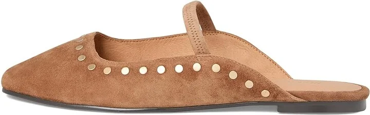Madewell Greta Mule - Suede Studded Women's Flat Shoes Aged Cognac : 6 M, Leather - Image 6