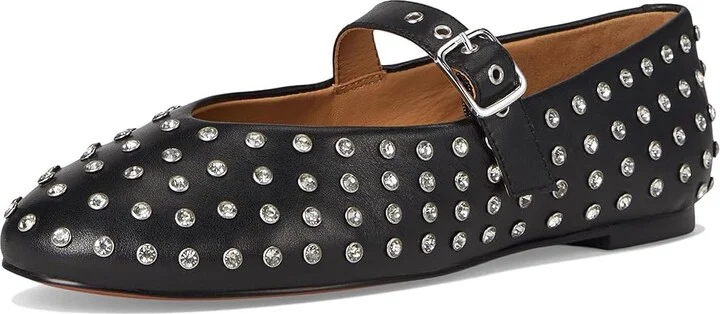 Madewell Hera Grommet Mary Jane Flat - Bezel Crys Women's Flat Shoes True Black : 6 M, Leather - Image 5