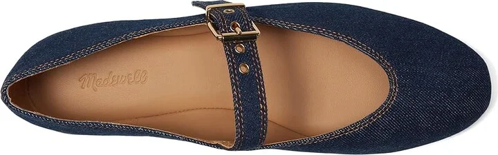 Madewell Hera Grommet Mary Jane Flat Women's Shoes Dark Denim : 10 M, Leather - Image 2