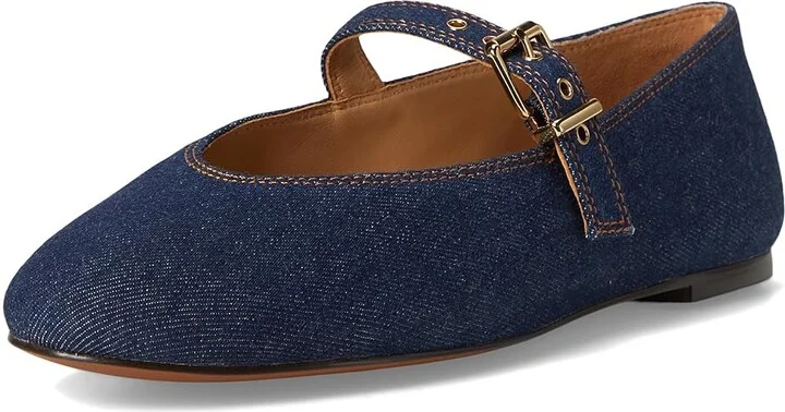 Madewell Hera Grommet Mary Jane Flat Women's Shoes Dark Denim : 10 M, Leather - Image 5